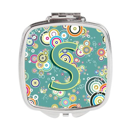 CAROLINES TREASURES Letter S Circle Circle Teal Initial Alphabet Compact Mirror CJ2015-SSCM